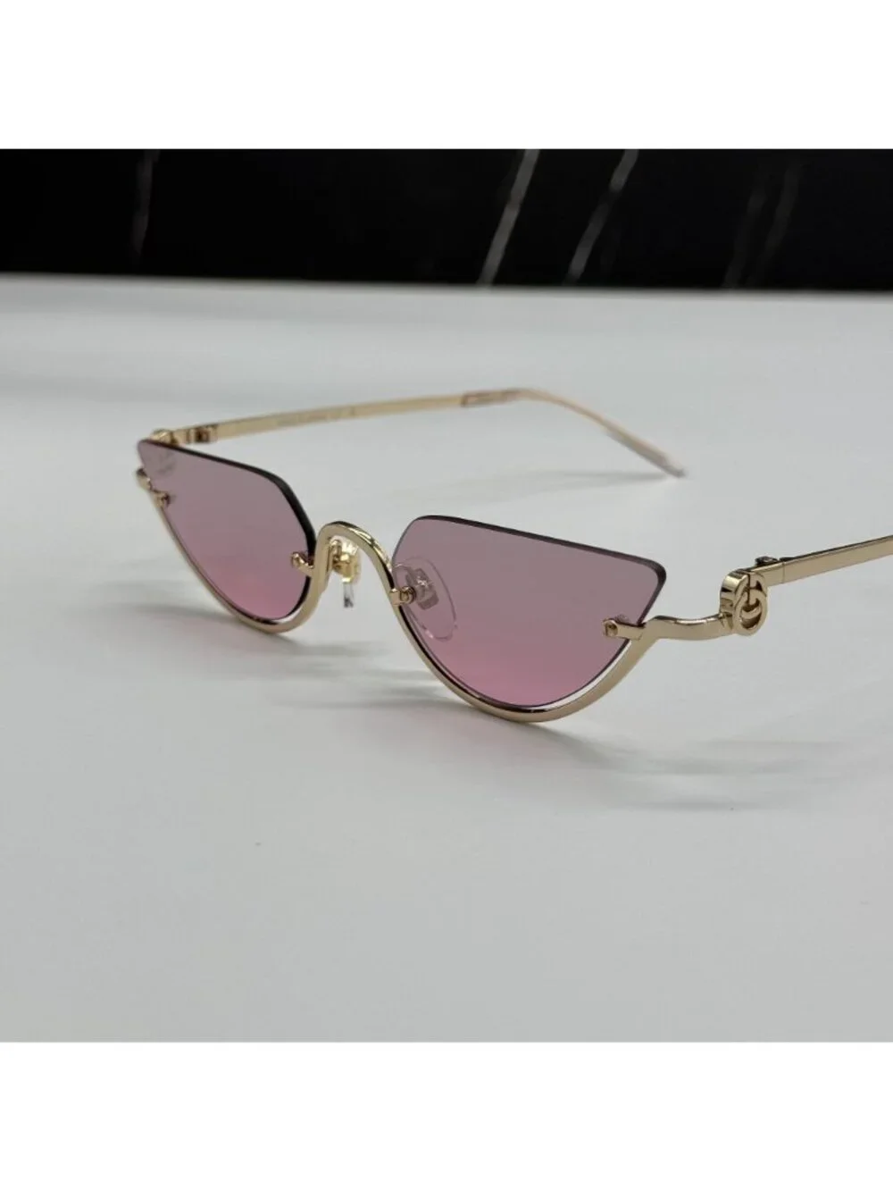 New Gucci GG1603S 003 Cat Eye Pink Gold Women Sunglasses